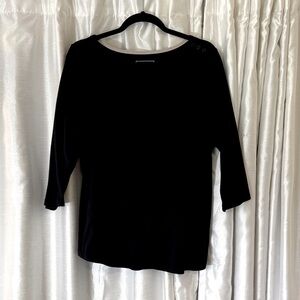 🏵️ Charter Club Black Pima Cotton Boatneck Top 2X 🏵️